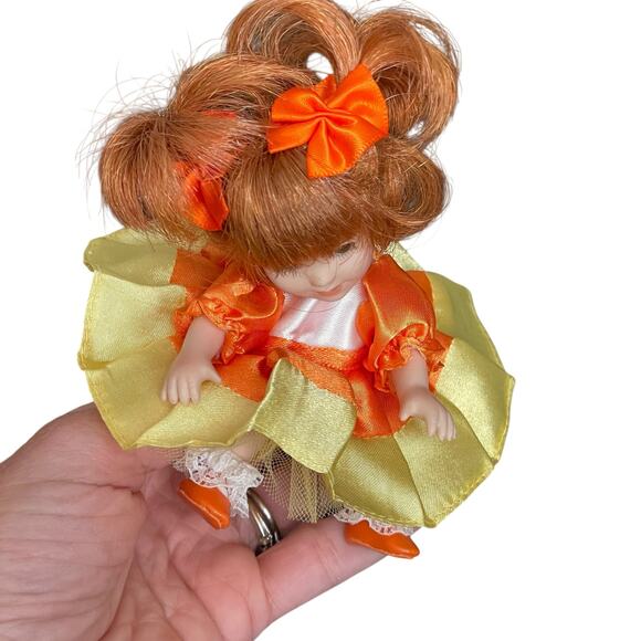 Marie Osmond Candy Corn Too Sweet Doll 5" 2008 Red Hair Orange Yellow Dress READ - Picture 6 of 14